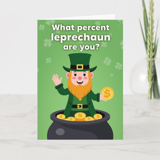 St Patricks Day Leprechaun Card (Front)