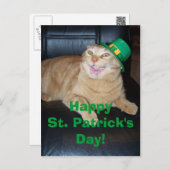 St Patrick's Day Leprechaun Cat Postcard (Front/Back)