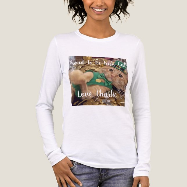 St Patrick's Day Leprechaun Cat  Tri-Blend Shirt (Front)