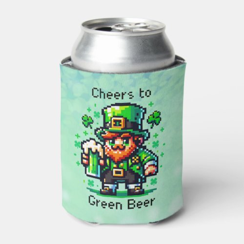 St Patricks Day Leprechaun  Cheers to Green Beer Can Cooler