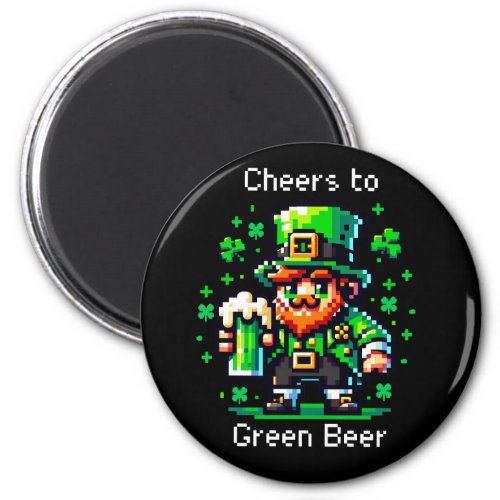 St Patricks Day Leprechaun  Cheers to Green Beer Magnet