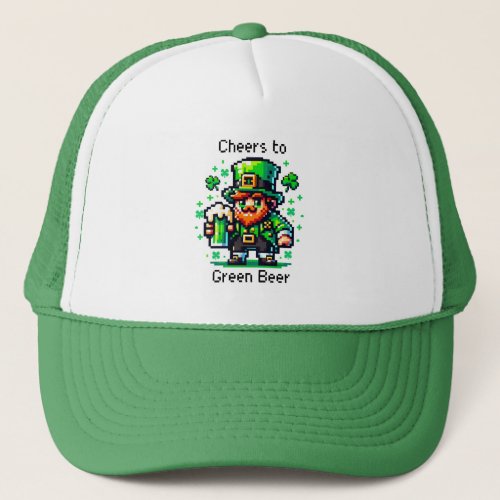 St Patricks Day Leprechaun  Cheers to Green Beer Trucker Hat