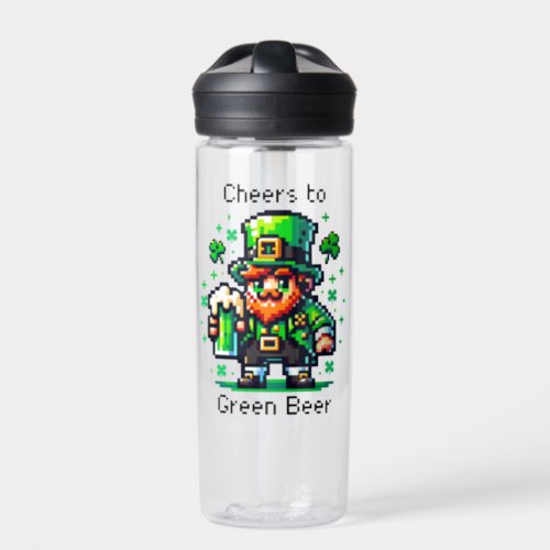 St Patricks Day Leprechaun  Cheers to Green Beer Water Bottle
