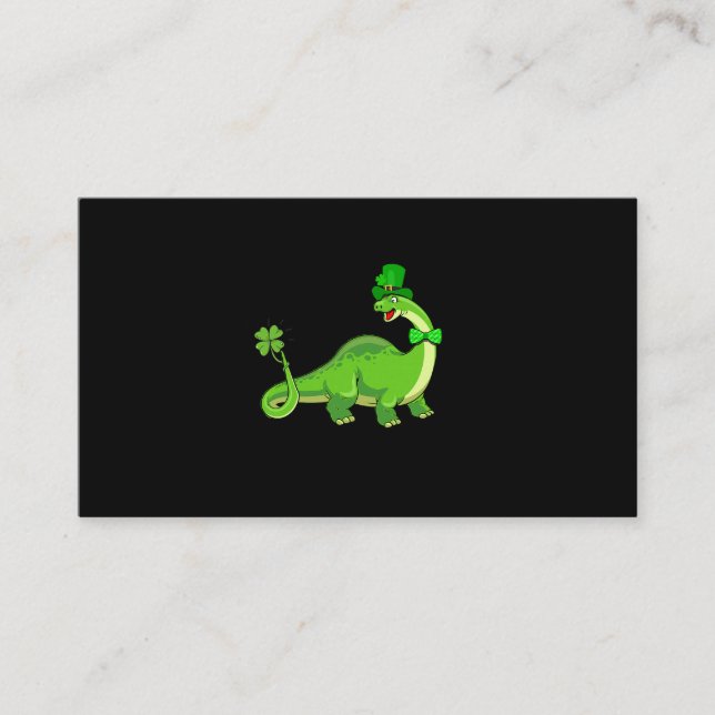 St Patricks Day Leprechaun Dinosaur T Rex Boys Tod Business Card (Front)