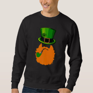 St Patrick's Day Leprechaun Face Beard Shamrock Gi Sweatshirt