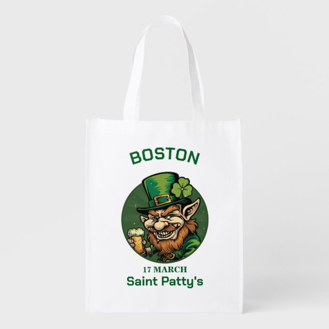 St. Patrick's Day Leprechaun Grocery Bag (Front)