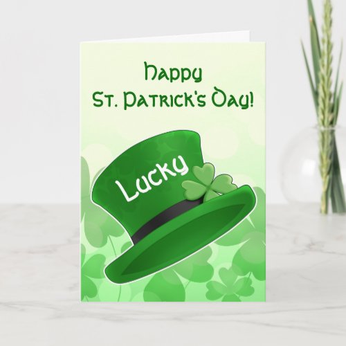 St Patricks Day leprechaun hat Card