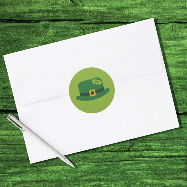 St Patrick's Day Leprechaun Hat  Classic Round Sticker (Creator Uploaded)