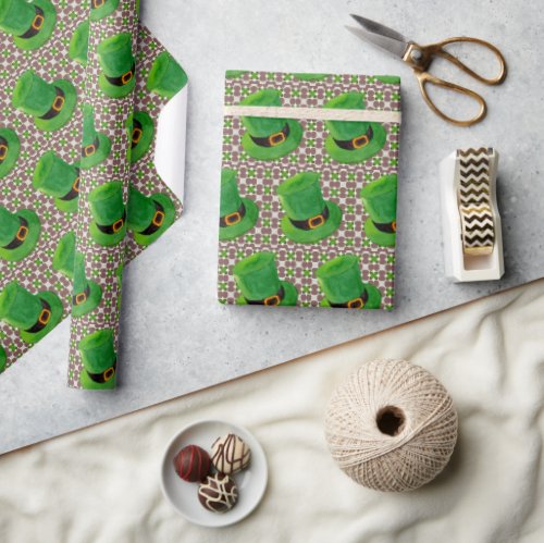 St Patricks Day Leprechaun Hat Irish Green Cute Wrapping Paper