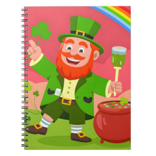 St. Patrick's Day Leprechaun Illustration  Notebook