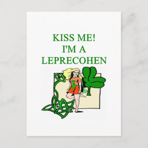 st patrick's day leprechaun jewish irish joke postcard
