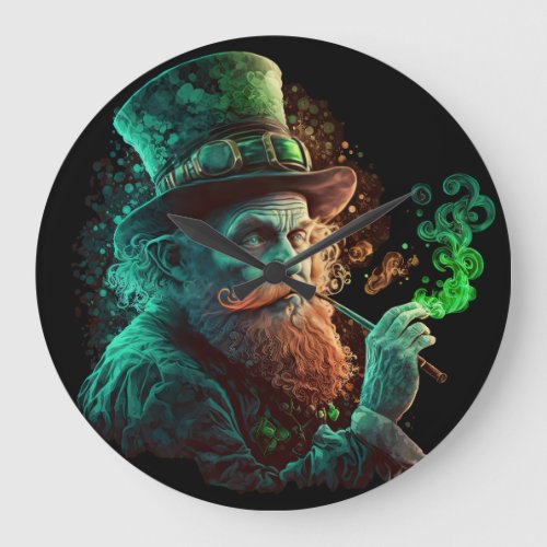 St Patricks Day Leprechaun Large Clock