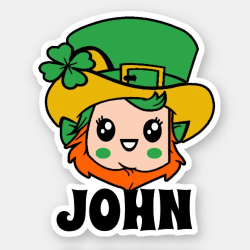 St Patricks Day Leprechaun Name Sticker