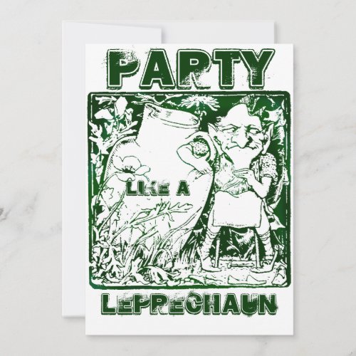 St Patricks Day Leprechaun Party Invitation