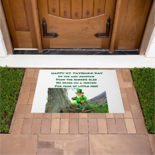 ST. PATRICK'S DAY LEPRECHAUN POEM DOORMAT