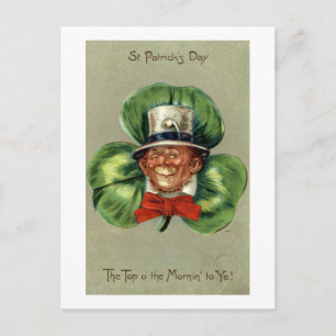 St Patrick's Day Leprechaun Repro Vintage 1908 Postcard