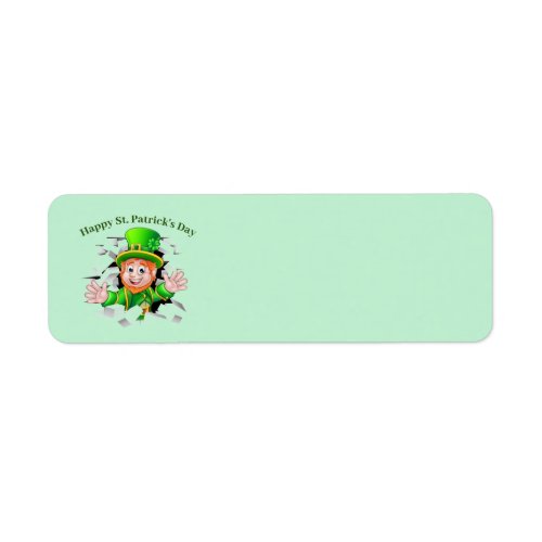 St Patricks Day leprechaun Return Address Label