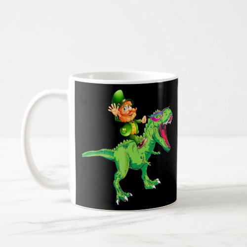 St Patricks Day Leprechaun Saurus Boys Kids Men  Coffee Mug