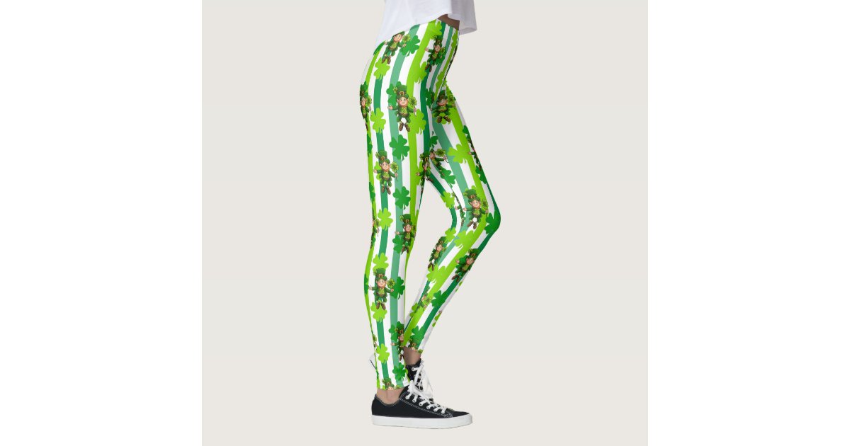 Lucky Green Glitter Leprechaun St. Patrick's Day Leggings