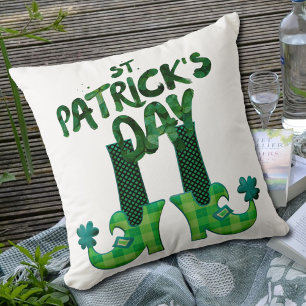 St Patrick's Day Leprechaun Shoes Throw Pillow
