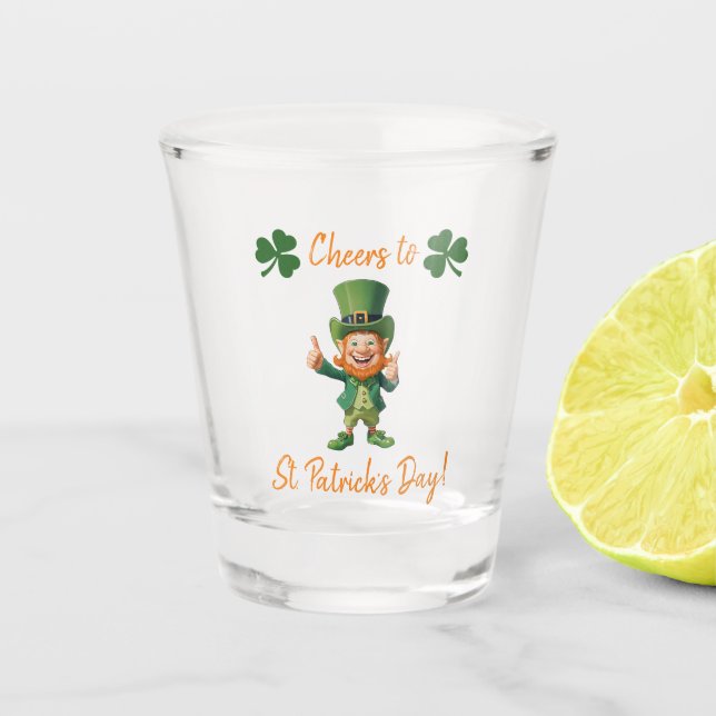St Patrick's Day-Leprechaun- Shot Glass (Front)