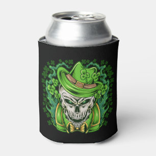 St. Patrick's Day Leprechaun Skull Can Cooler