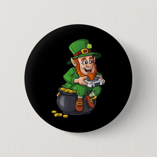 St Patricks Day Leprechaun Video Game Controller B Button (Front)
