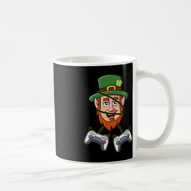 St Patricks Day Leprechaun Video Game Controllers  Coffee Mug (Right)