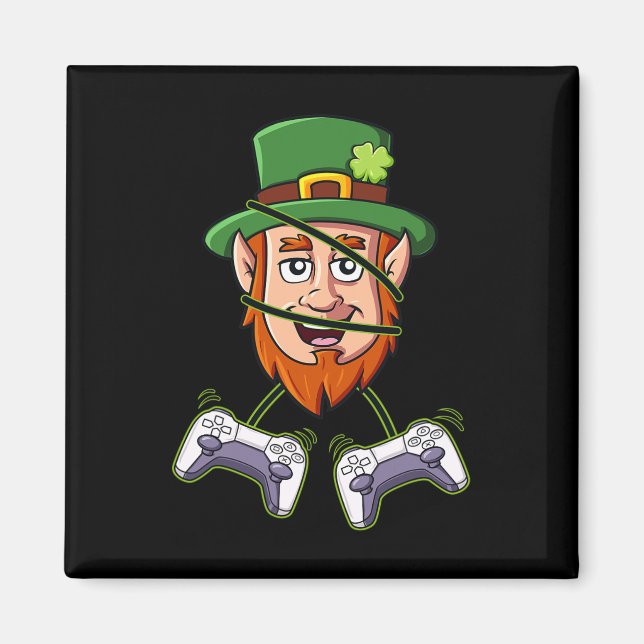 St Patricks Day Leprechaun Video Game Controllers  Magnet (Front)
