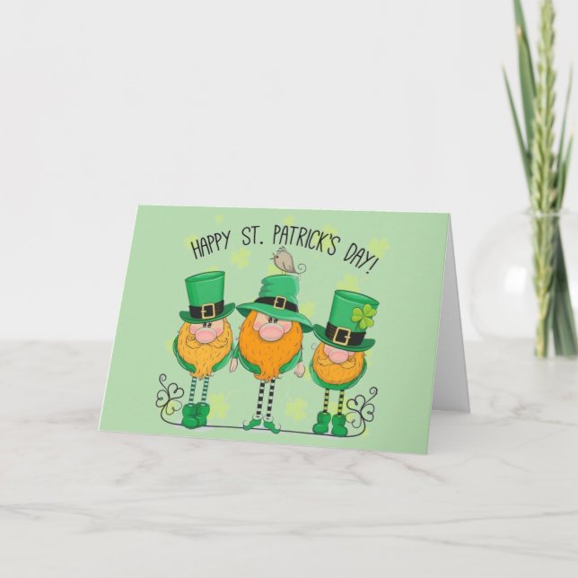 St. Patrick's Day leprechauns  Holiday Card (Front)