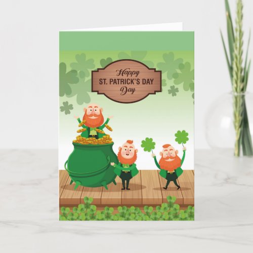 St Patricks Day Leprechauns Holiday Card
