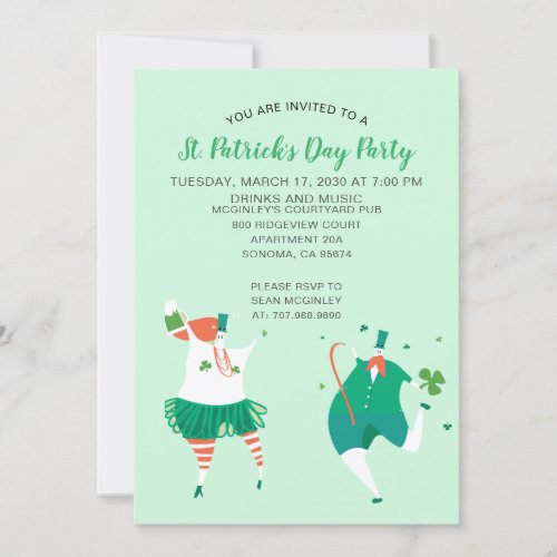 St Patricks Day Leprechauns Irish Celebration Invitation