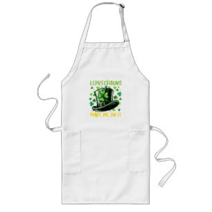 St Patricks Day Leprechauns Made Me Do it Long Apron