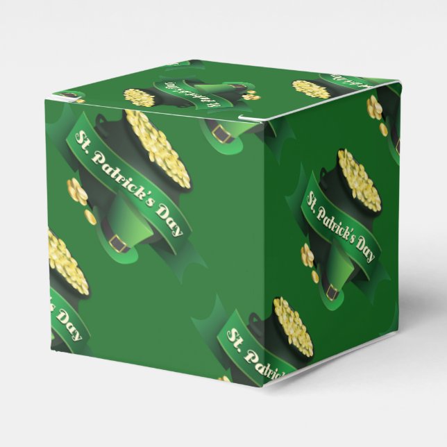 St Patricks Day Leprechaun's Pot of Gold Favor Boxes (Front Side)