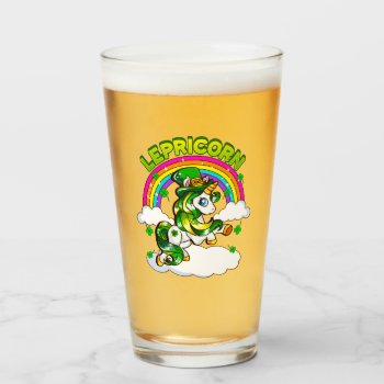 St Patricks Day Lepricorn Unicorn  Irish Beer Glass by irishprideshirts at Zazzle