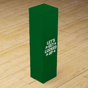 St Patrick's Day Let's Get Lucked Up Irish Clover Wine Box