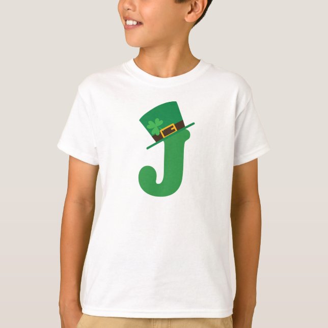 St Patricks Day Letter J Alphabet T-Shirt (Front)