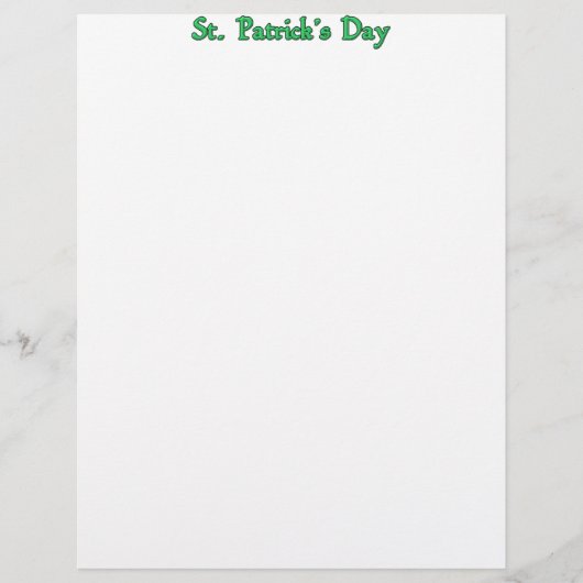 St. Patrick's Day Letterhead (Front)