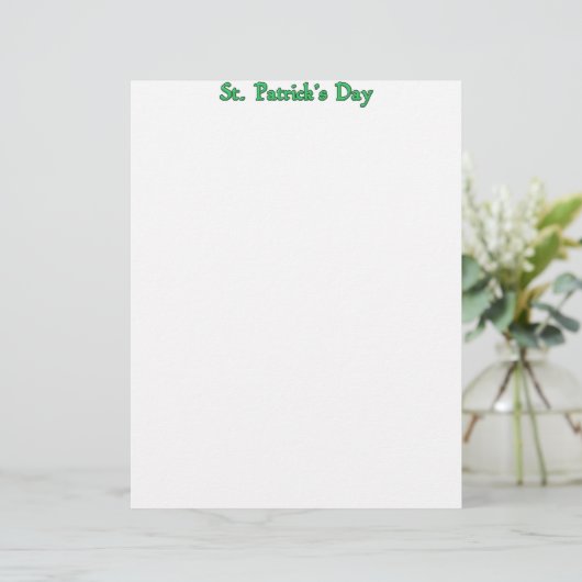 St. Patrick's Day Letterhead (Standing Front)