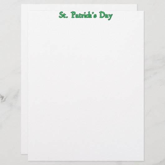 St. Patrick's Day Letterhead (Front/Back)