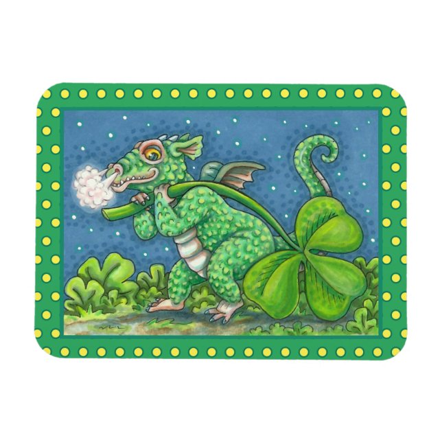 ST. PATRICK'S DAY LITTLE IRISH DRAGON FANTASY MAGNET (Horizontal)