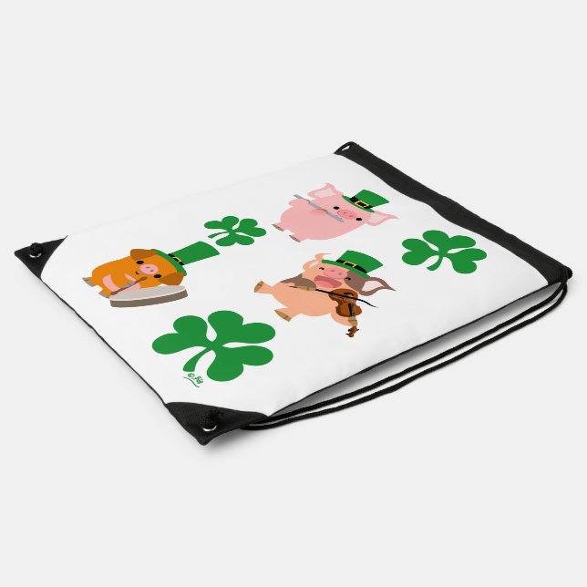 St Patrick's Day Little Musicians Drawstring Bag (Side)