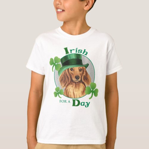 St Patricks Day Longhaired Dachshund T_Shirt