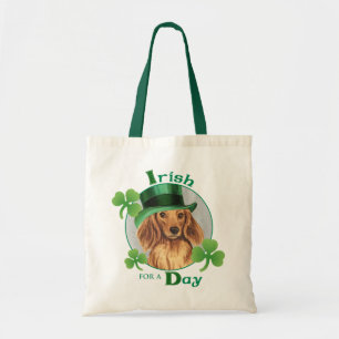 St. Patrick's Day Longhaired Dachshund Tote Bag