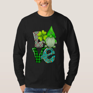 St Patrick's Day LOVE Gnomes Shamrock Leopard T-Shirt