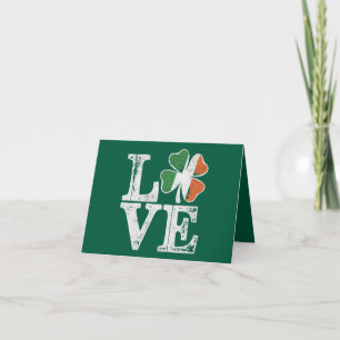 St Patricks Day Love Lucky Irish Shamrock Green  Card