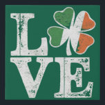 St Patricks Day Love Lucky Irish Shamrock Green  Faux Canvas Print<br><div class="desc">St Patricks Day Love Lucky Irish Shamrock Green Clover</div>