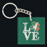 St Patricks Day Love Lucky Irish Shamrock Green  Keychain<br><div class="desc">St Patricks Day Love Lucky Irish Shamrock Green Clover</div>