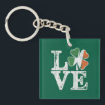 St Patricks Day Love Lucky Irish Shamrock Green  Keychain<br><div class="desc">St Patricks Day Love Lucky Irish Shamrock Green Clover</div>