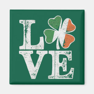 St Patricks Day Love Lucky Irish Shamrock Green  Magnet